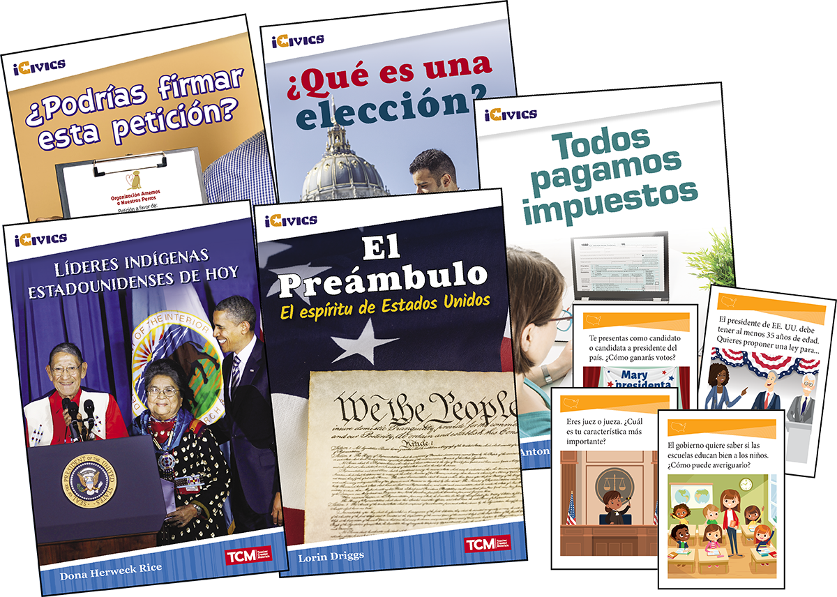 iCivics Spanish Grade 3: Community & Social Awareness 5-Book Set + Game  Cards