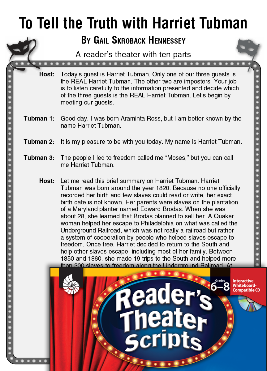 Harriet Tubman Reader S Theater Script And Lesson Teacher Created Materials