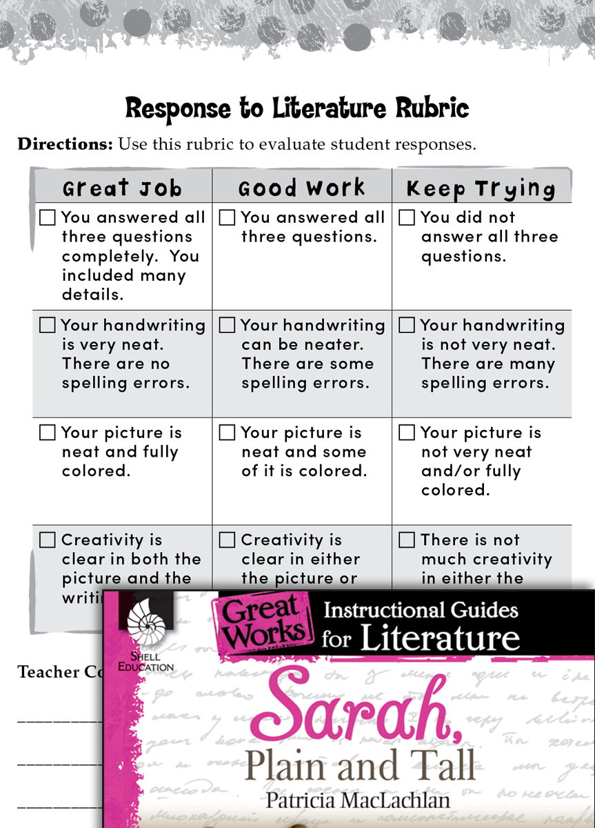 Sarah, Plain and Tall Post-Reading Activities  Teacher Created Inside Sarah Plain And Tall Worksheet