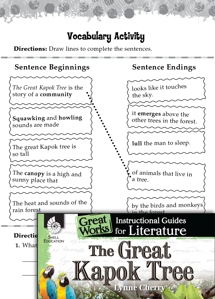 The Great Kapok Tree Vocabulary Activities Teacher Created Materials