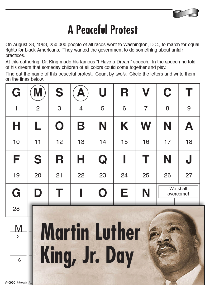 Martin Luther King Jr Activities Puzzle And Art Activities