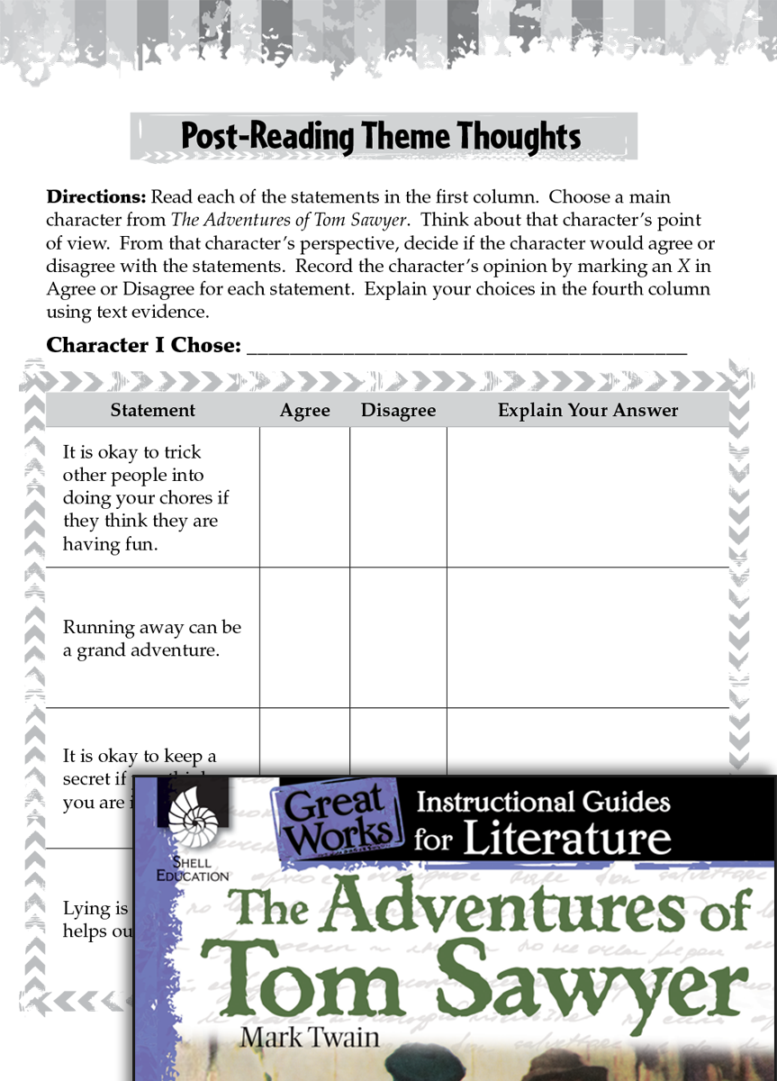 The Adventures of Tom Sawyer Comprehension Assessment | Teachers