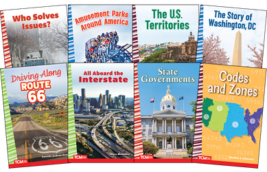 Explore The United States' Historic Routes and Modern Governance: Social Studies Readers 8-Book Set