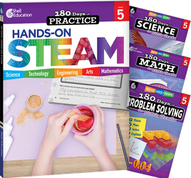 180 Days STEAM, Science, Math, & Problem Solving Grade 5: 4-Book Set