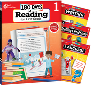 180 Days Reading 2nd Ed, Writing, Spelling, & Language Grade 1: 4-Book Set