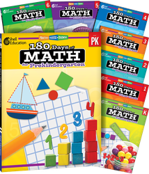180 Days of Math PK-6: 8-Book Set