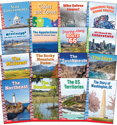 Around the United States Social Studies Readers 16-Book Set